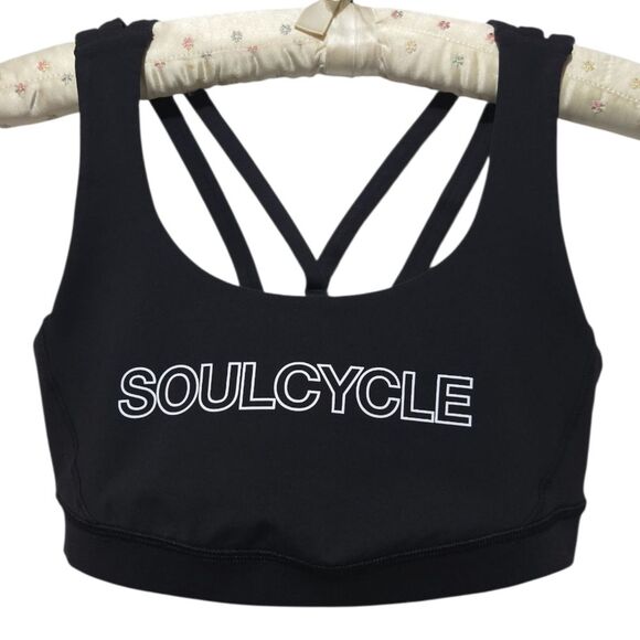Lululemon Athletica x SoulCycle Strappy Black Sports Bra Size 6 - Picture 1 of 3